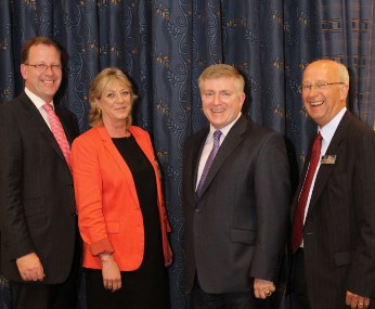 L to R: Nick Barton - MD Stansted Airport Ltd, Julie Budden - Chair SACC, Mark Prisk MP, Robert Lee